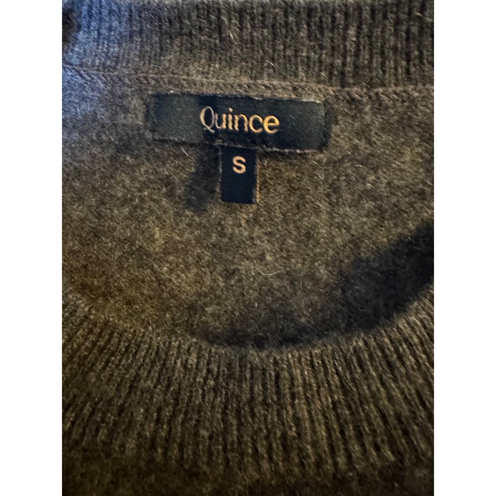 Quince 100% Mongolian Cashmere Tee Sweater Brown Short Sleeve Size Small - Picture 5 of 7